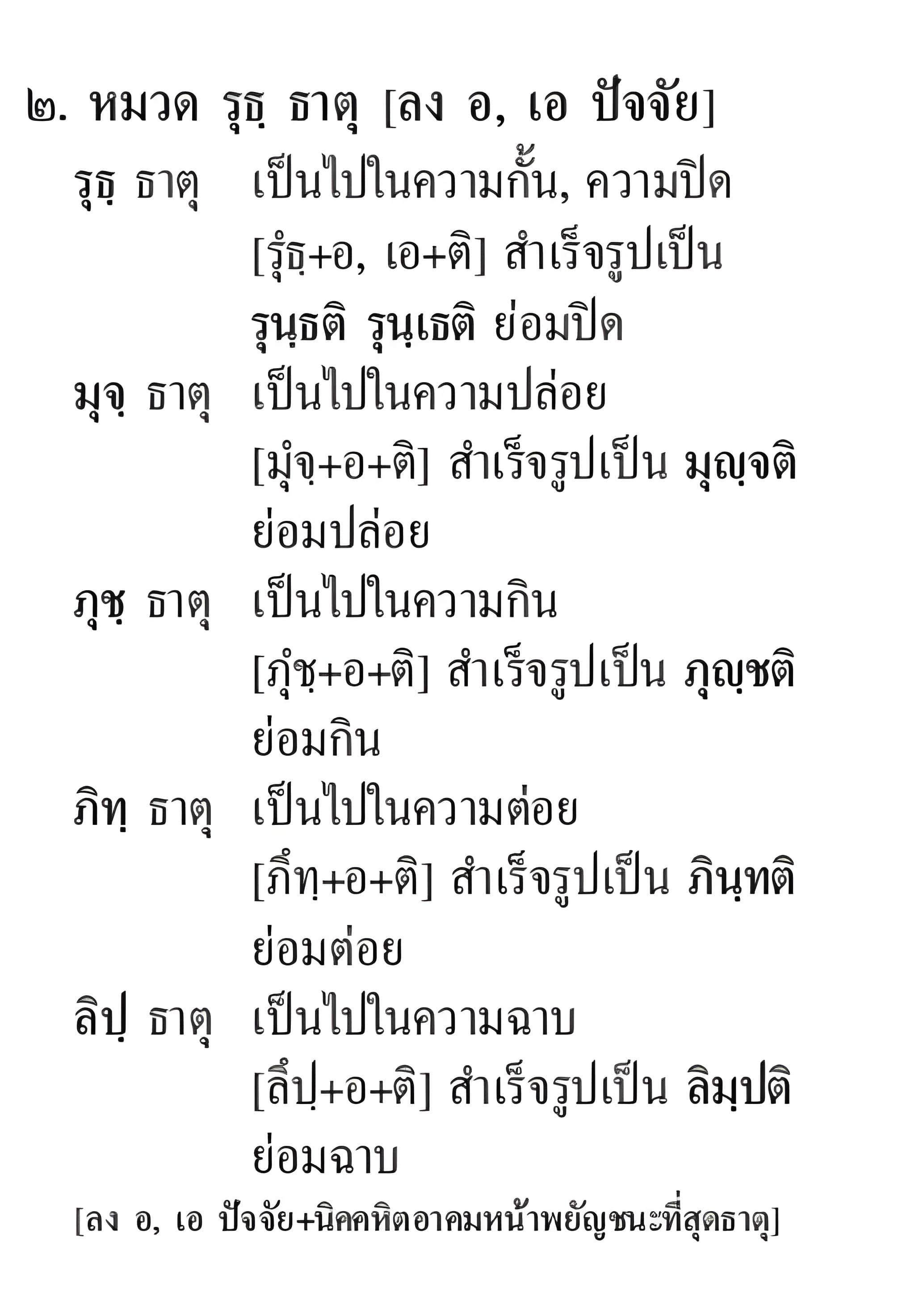 030 หมวด รุธฺ ธาตุ